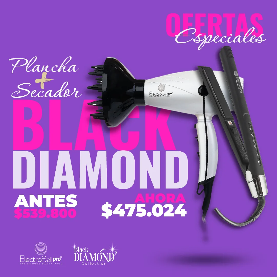 Promocion Secador + Plancha Black diamond